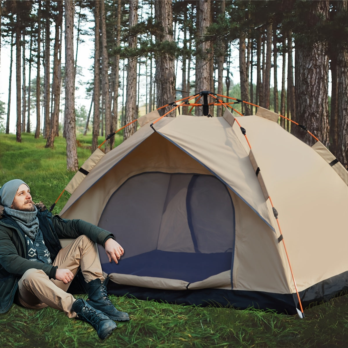 4-Person Pop-Up Tent - UV Protection - Instant Setup Camping Tent | meowbutter