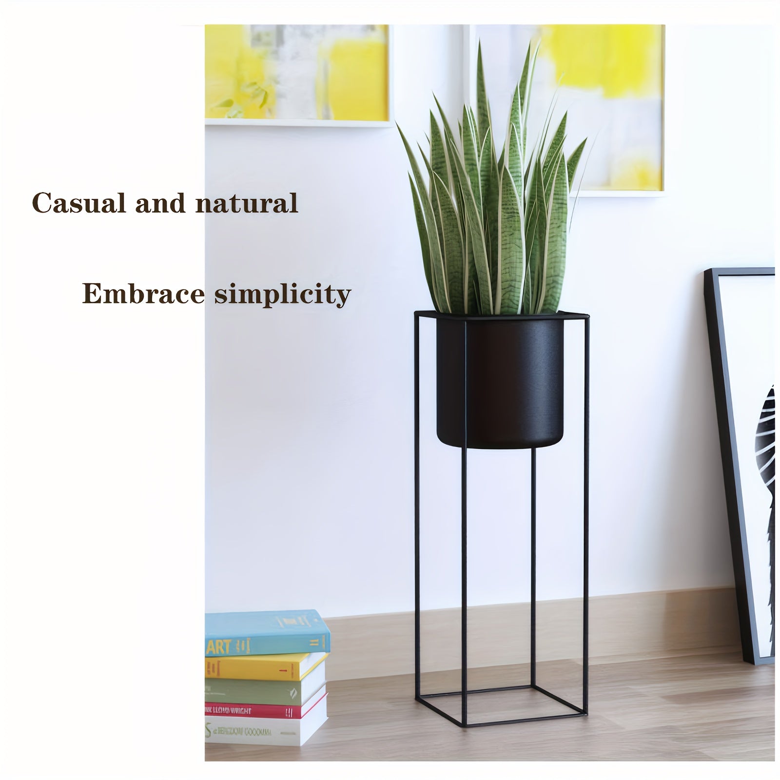 Metal Indendørs Planteholder | Moderne Sort Rektangulær Planteholder | Meowbutter