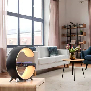 Chytré budík - Bluetooth reproduktor - 15W bezdrátová nabíječka - RGB náladové světlo - bílá a černá | meowbutter