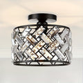 Modern Crystal Semi Flush Mount Ceiling Light | Elegant Decorative Fixture | Meowbutter