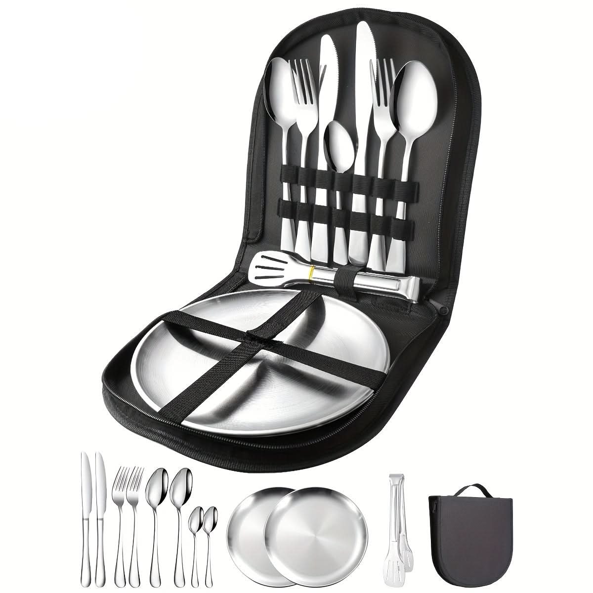 Set portabil de clești și farfurii pentru mâncare | meowbutter