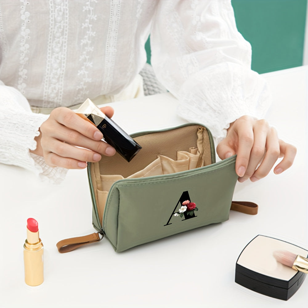 Structured Polyester Travel Makeup Case – Compact Cosmetic Organizer in Black