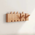Six Unit Wooden Wall Hooks — Piano Key Fold Out Rack