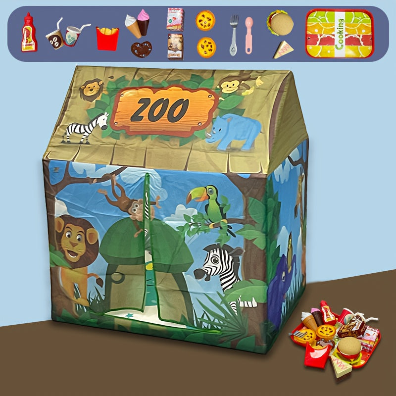 Dětský stan Safari Jungle - design s motivem zvířat - dětský vnitřní domeček | meowbutter