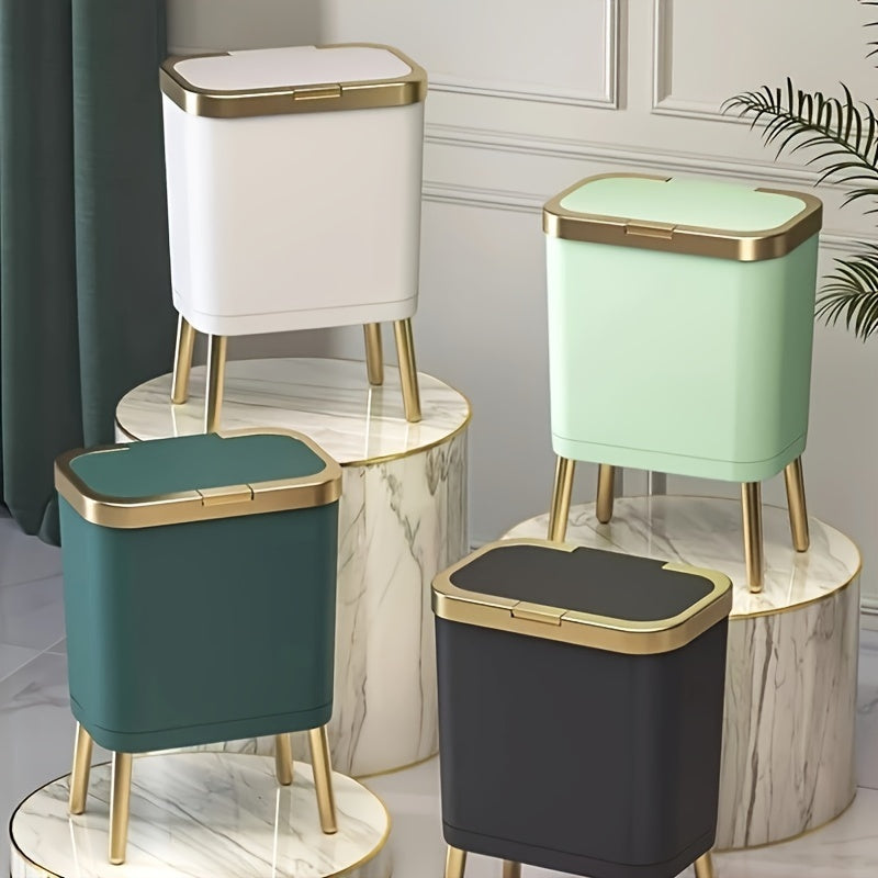 15L Odour Sealing Trash Can — Rectangular Shape, Raised Feet