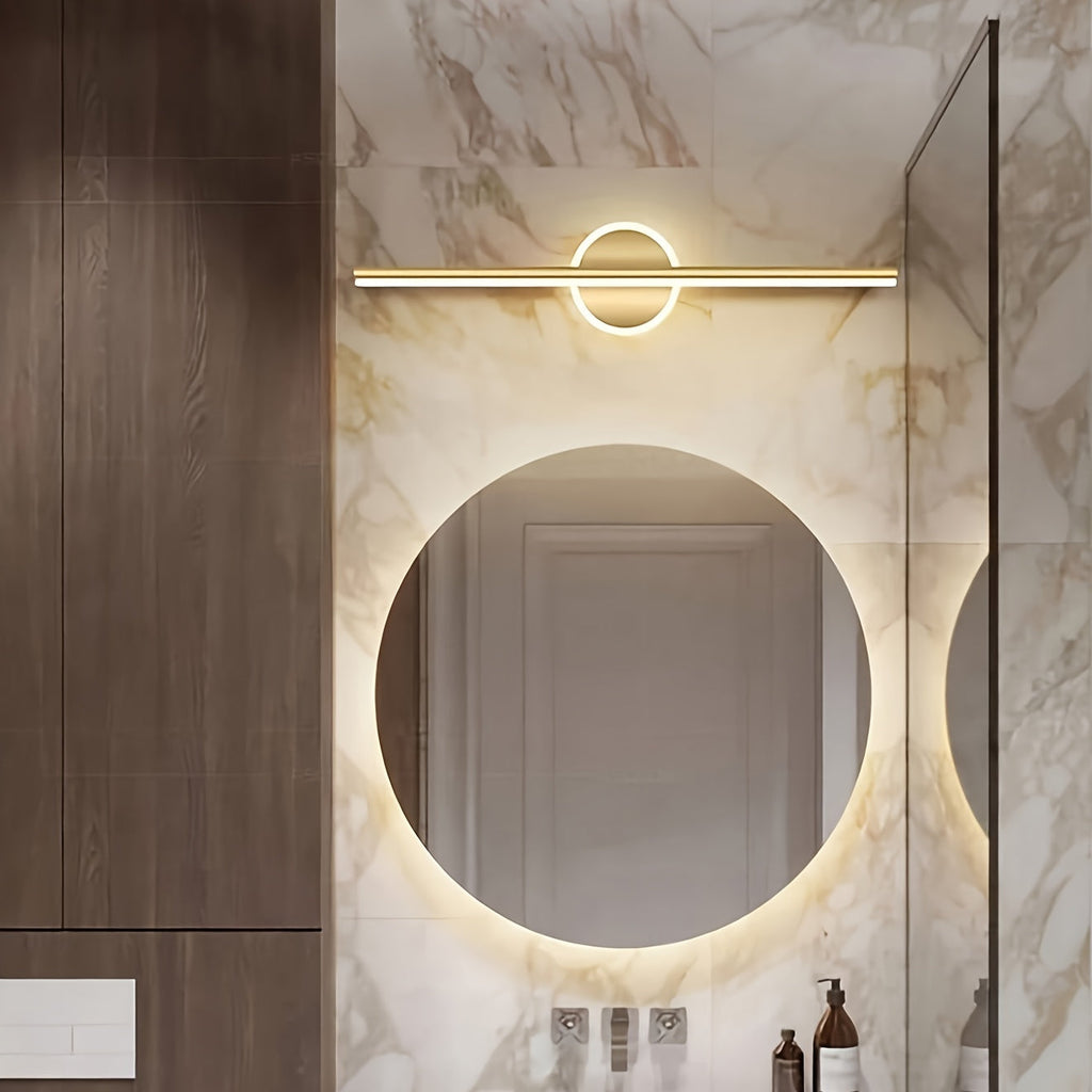 Luxe LED Mirror Wall Light | Minimalist Black & Gold Wall Lamp | Meowbutter