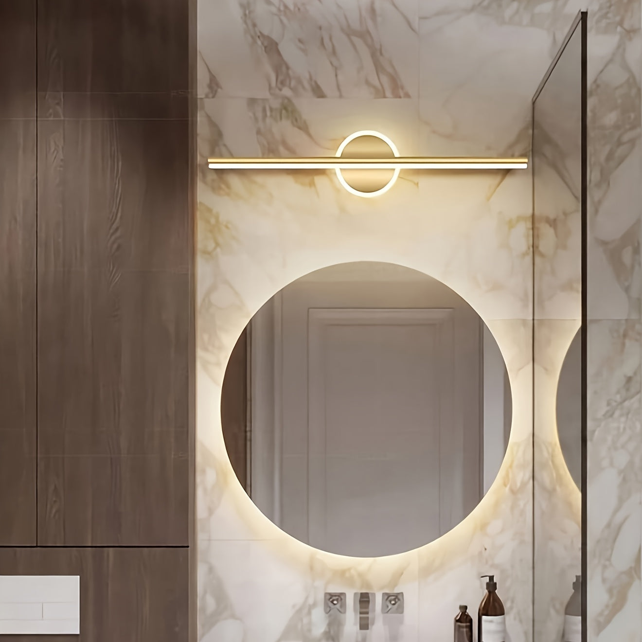 Luxe LED Mirror Wall Light | Minimalist Black & Gold Wall Lamp | Meowbutter