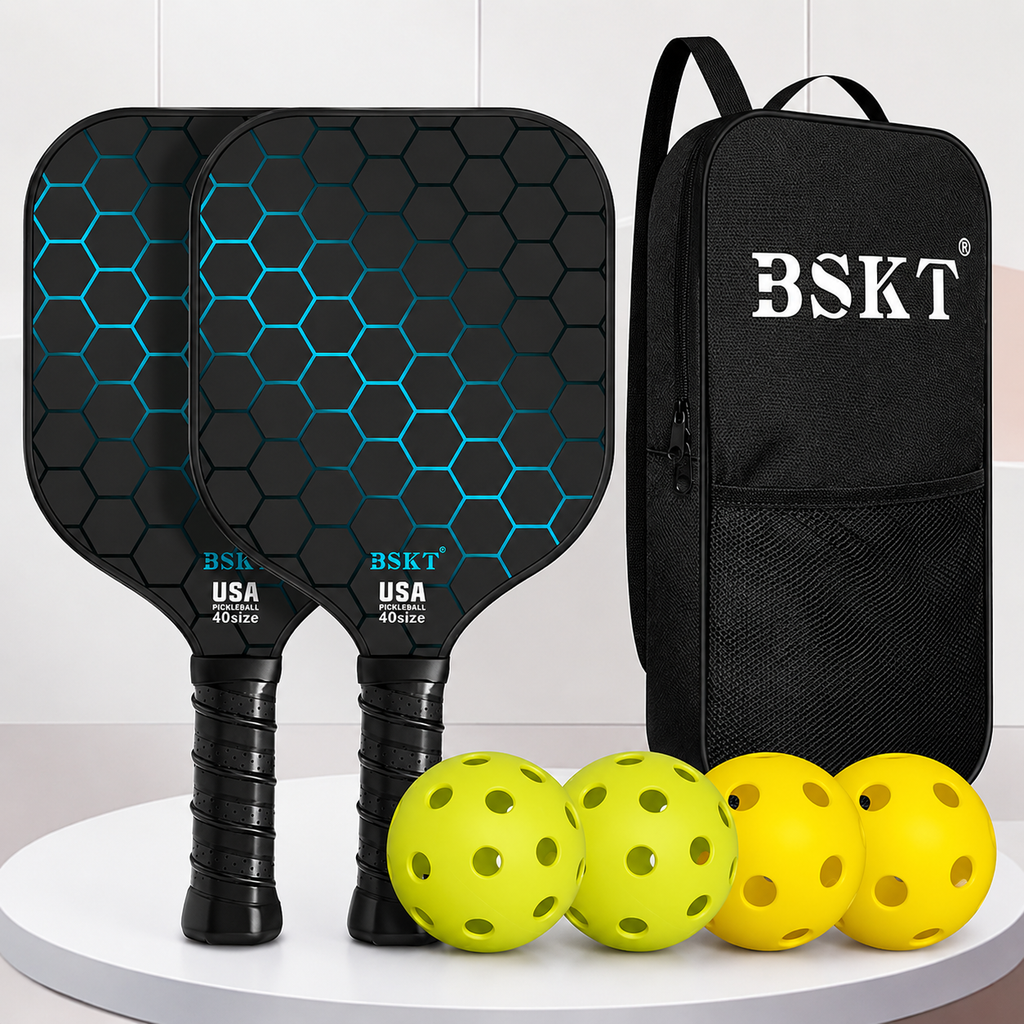 Pickleball-sæt med ketcher i glasfiber, letvægtsketchere og bolde | Meowbutter