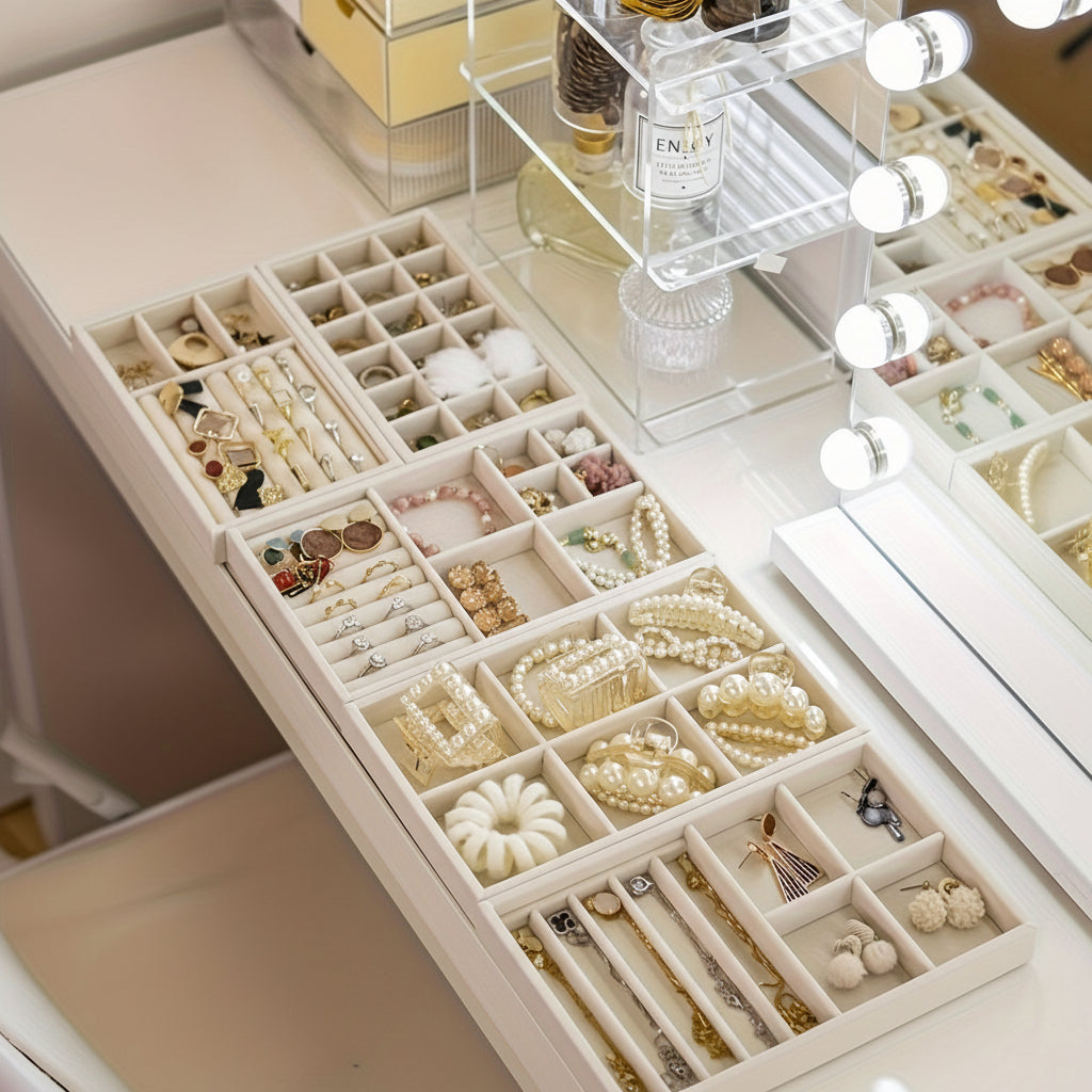 Nylon Jewelry Tray — Compact Low Profile Compartment Set