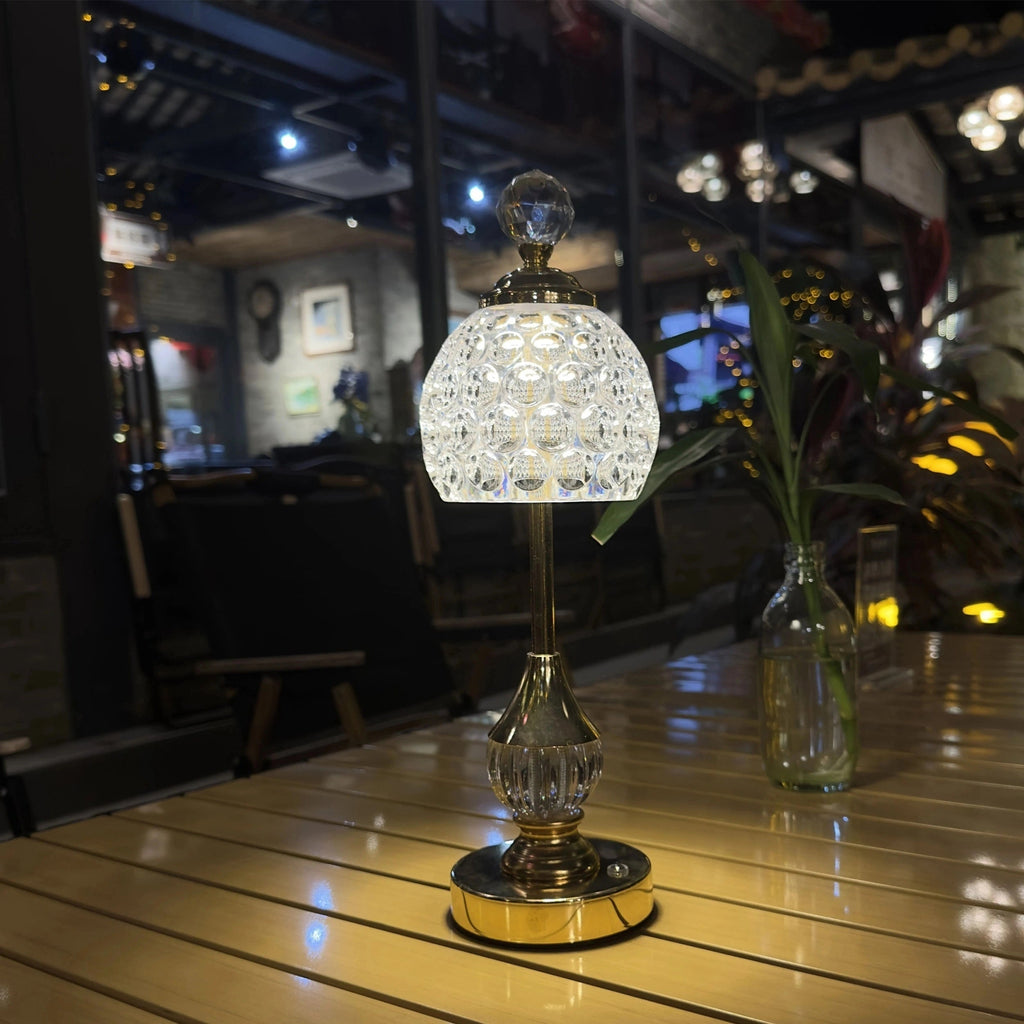 クリスタルタッチテーブルランプ｜充電式LEDベッドサイドライト｜ミャウバター