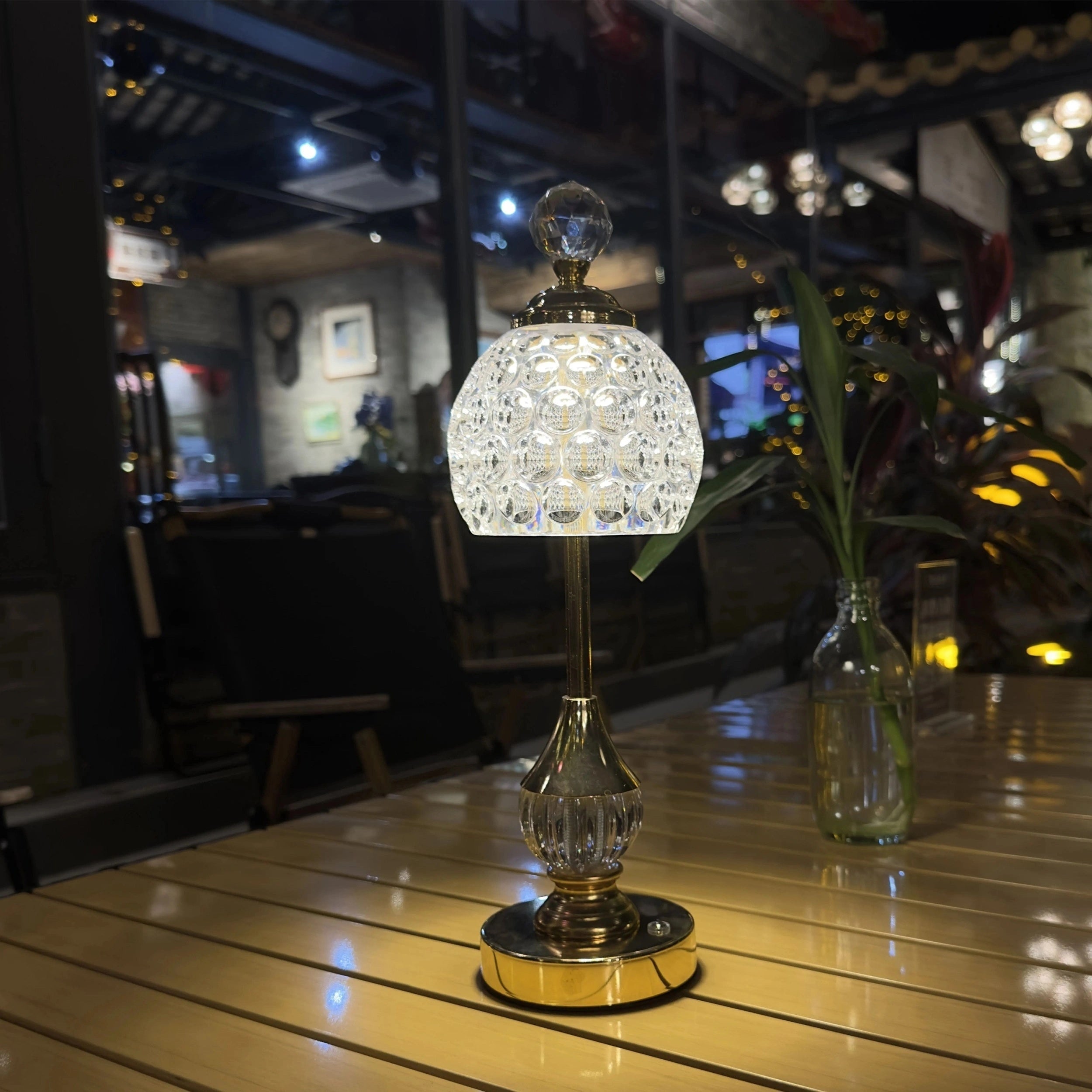 クリスタルタッチテーブルランプ｜充電式LEDベッドサイドライト｜ミャウバター