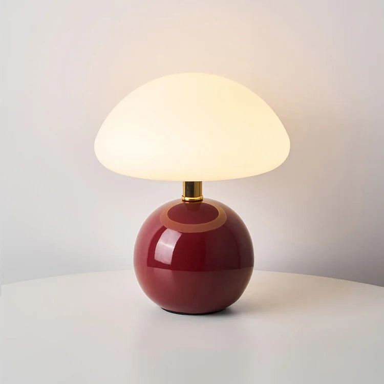 Svampebordlampe - Justerbare LED-farver - Creme keramisk design | meowbutter