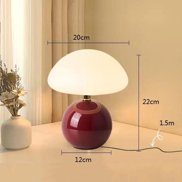 Svampebordlampe - Justerbare LED-farver - Creme keramisk design | meowbutter