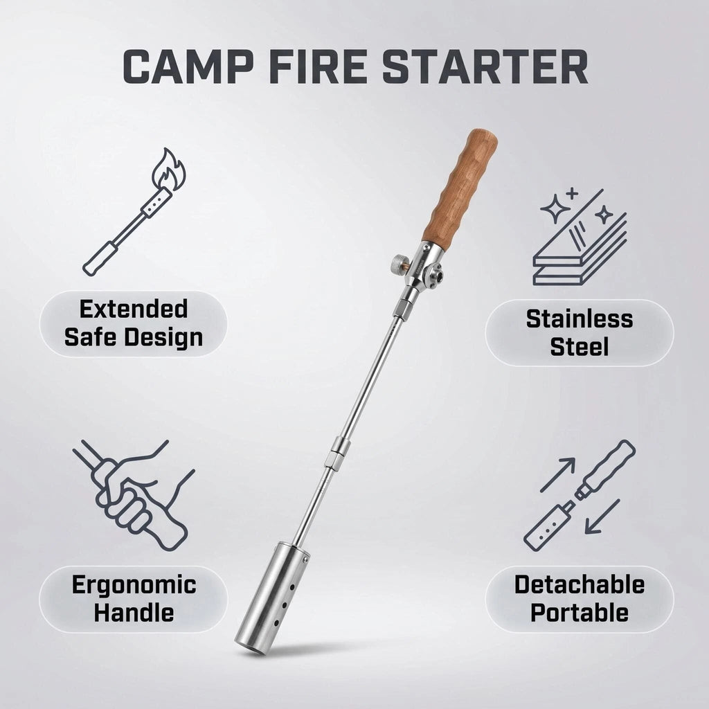 Kivio Wooden-Handled Gas Igniter For Camping And Outdoor Grilling