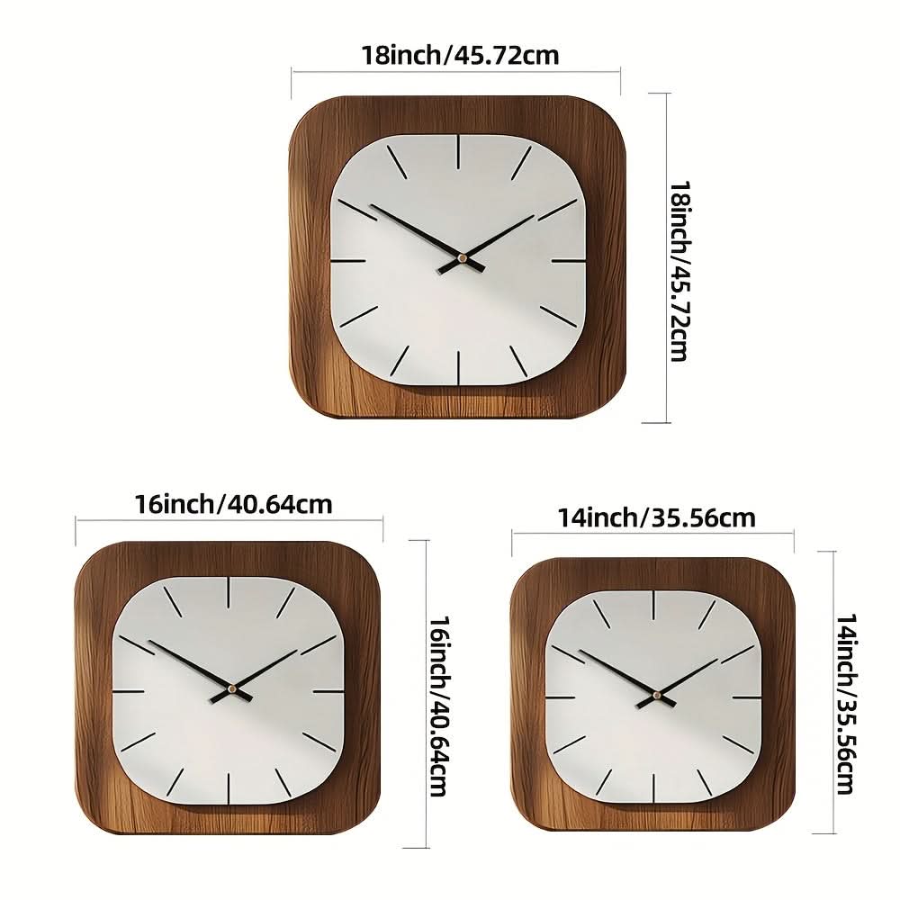 WOODHAVEN Vintage Square Wooden Wall Clock | meowbutter