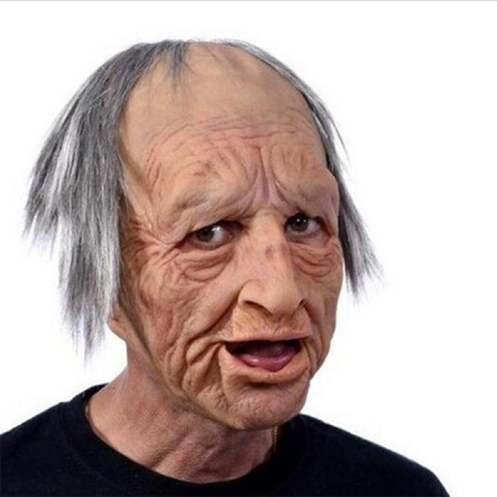 Realistic Latex Halloween Mask - Old Man Design - Costume Accessory | meowbutter