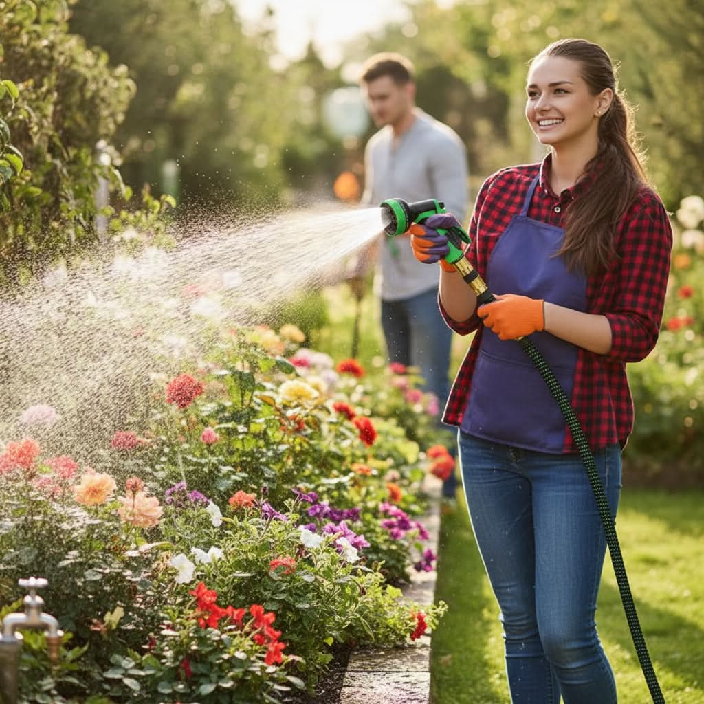 Portable Watering Hose - Flexible Flow Design - Garden & Cleaning Use | meowbutter