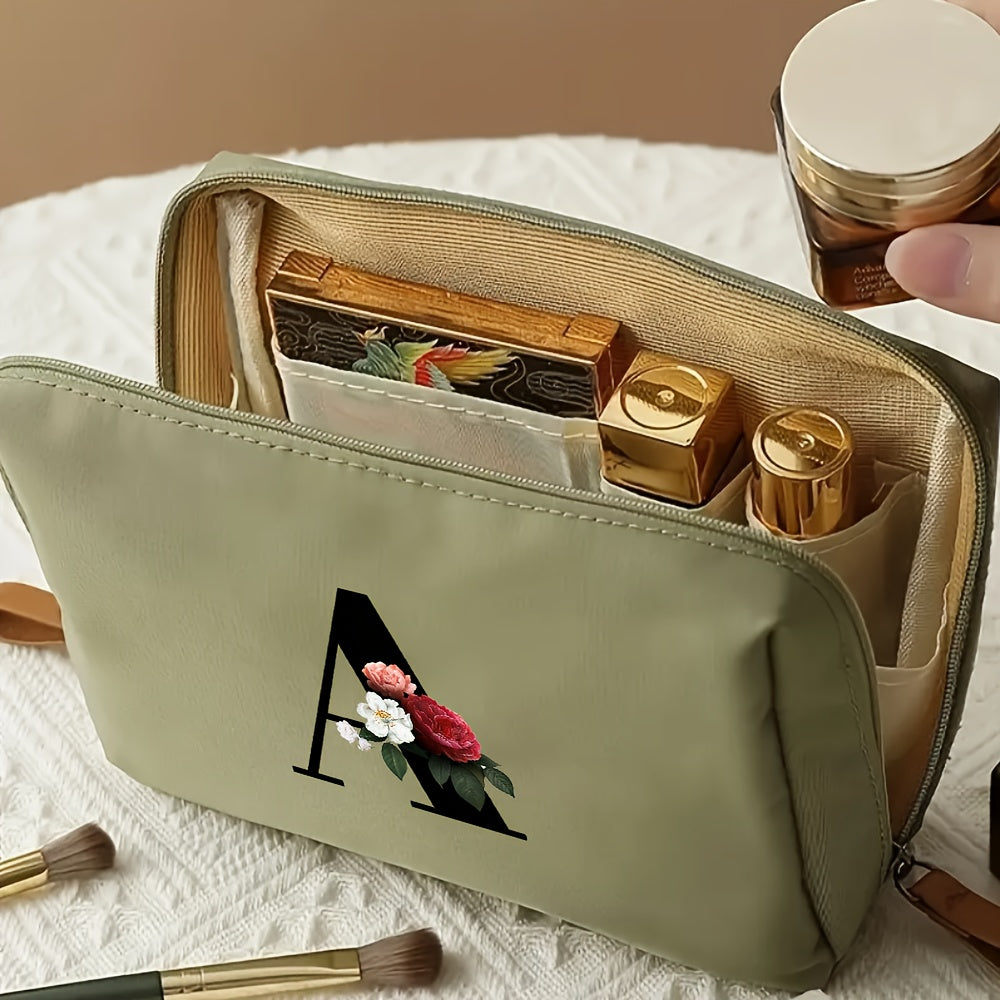 Structured Polyester Travel Makeup Case – Compact Cosmetic Organizer in Black