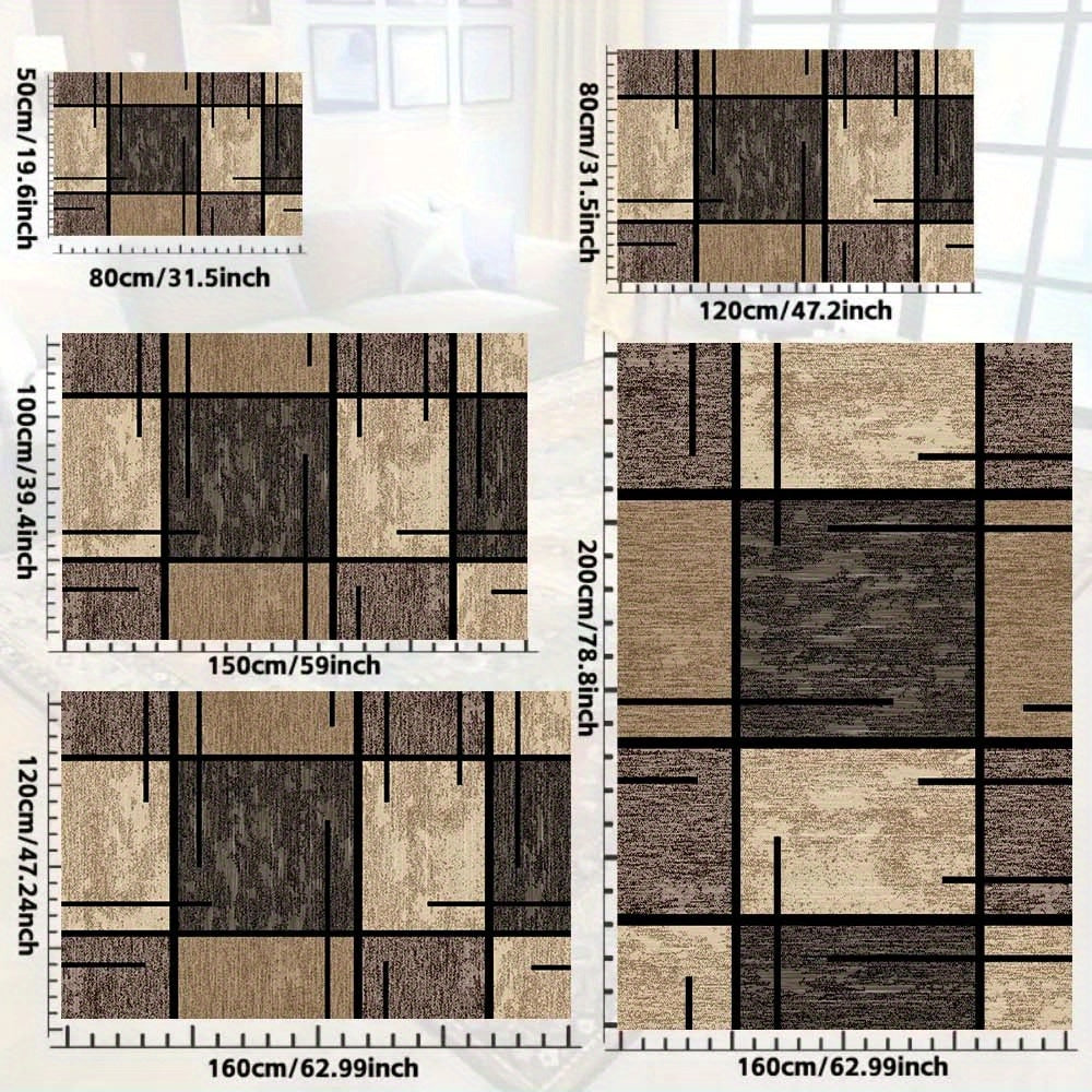 Geometrická elegance – kusový koberec | Moderní pratelný protiskluzový koberec | Meowbutter