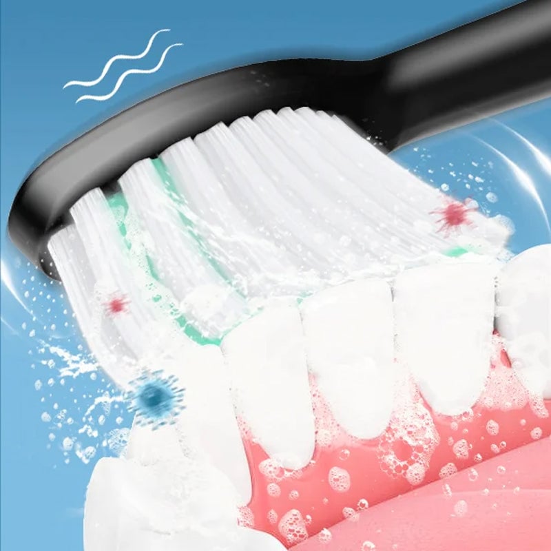 Sonic Electric Toothbrush - 4 Brush Heads & Storage Box - Rechargeable Adult Design | meowbutter