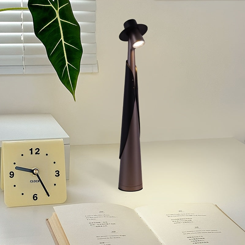 Kreativ genopladelig LED-bordlampe med touch — minimalistisk bordlampe formet som en hat