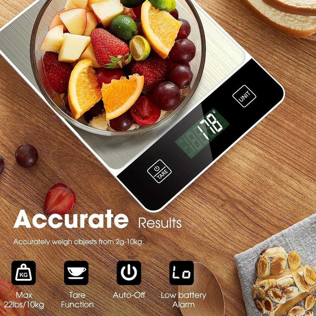 Digital Kitchen Scale — Stainless Steel Platform, 22 lb Capacity