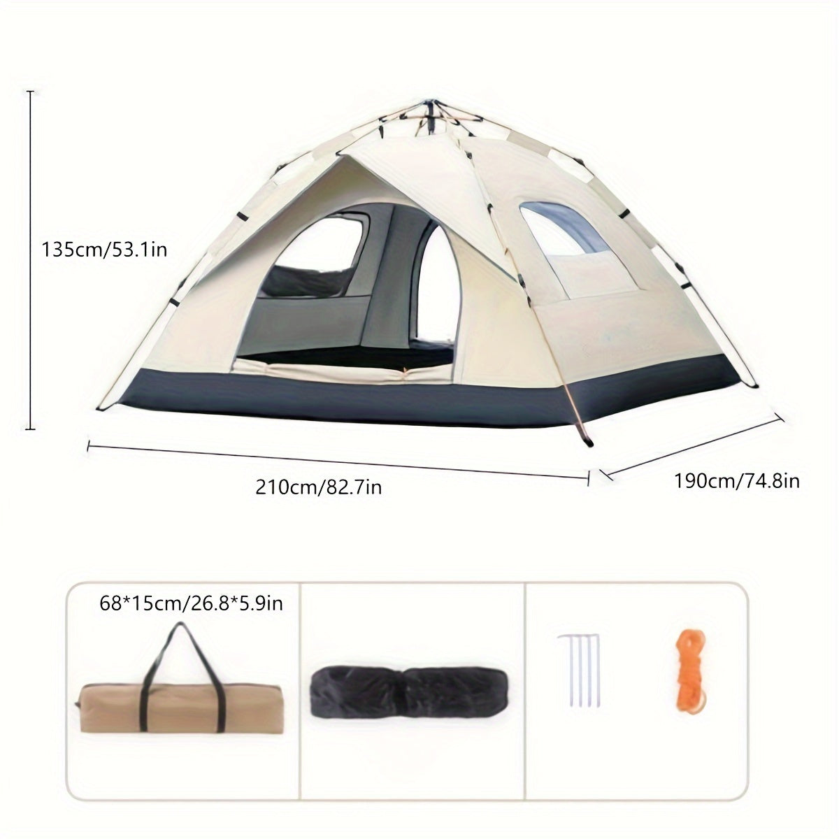 4-Person Pop-Up Tent - UV Protection - Instant Setup Camping Tent | meowbutter