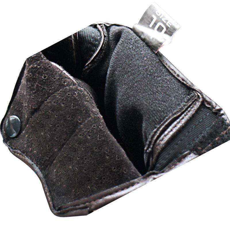 Carbon Armor Brown Leather Biker Gloves — Built-In Protection