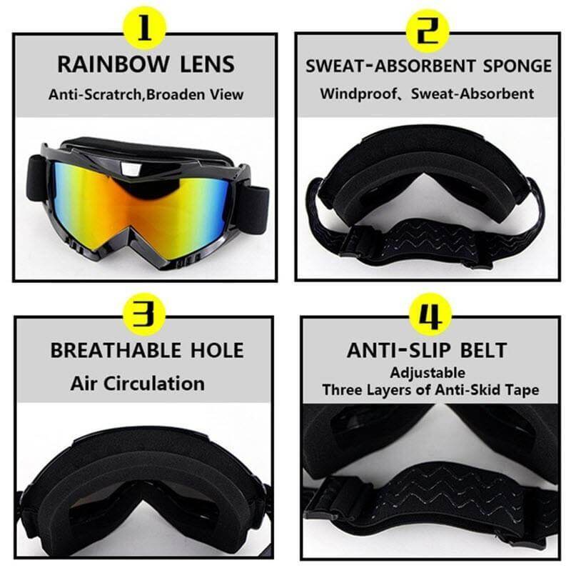 Motorsykkelmaske med goggles — beskyttende kjørebriller