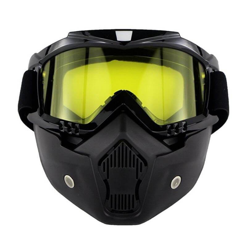 Motorsykkelmaske med goggles — beskyttende kjørebriller