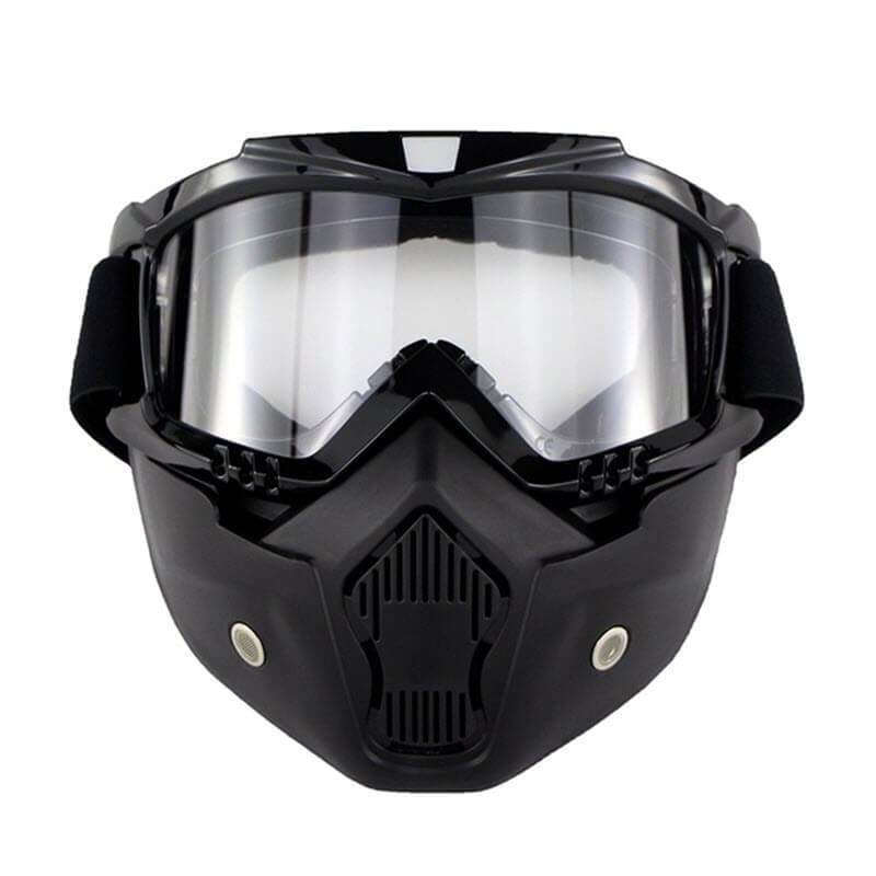 Motorsykkelmaske med goggles — beskyttende kjørebriller