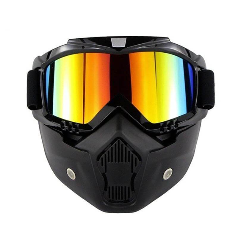 Motorsykkelmaske med goggles — beskyttende kjørebriller