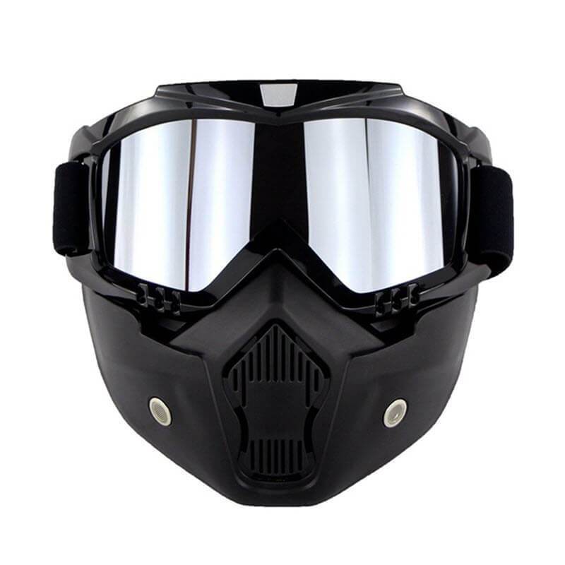 Motorsykkelmaske med goggles — beskyttende kjørebriller
