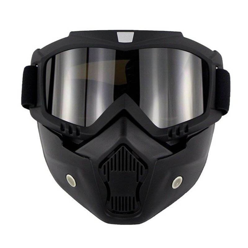 Motorsykkelmaske med goggles — beskyttende kjørebriller