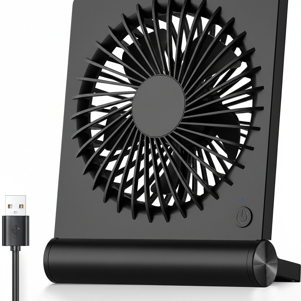 Ventilateur à pince alimenté par USB — Structure compacte et pliable, refroidissement silencieux