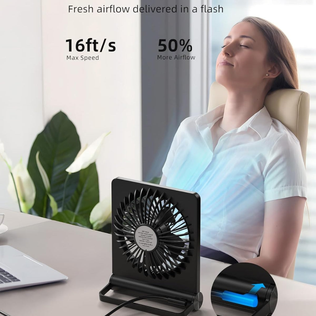 Ventilateur à pince alimenté par USB — Structure compacte et pliable, refroidissement silencieux