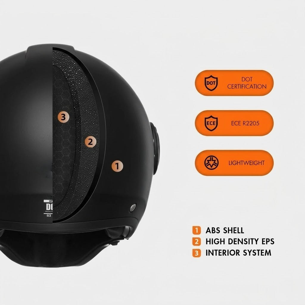 Casco Retro ORZ 163 Pro - Certificado DOT - Meowbutter