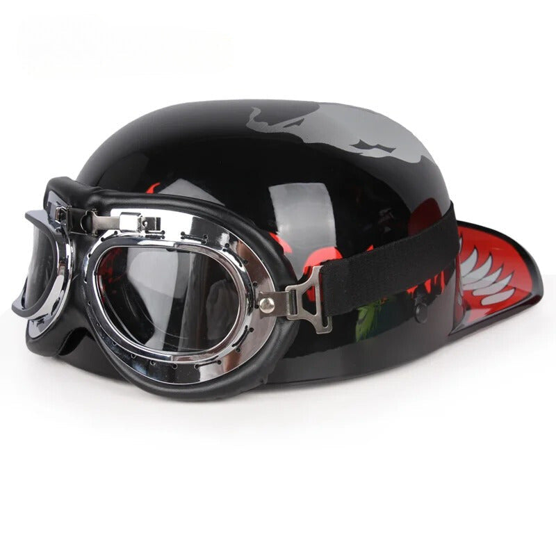 Casco de motocicleta vintage medio - Meowbutter