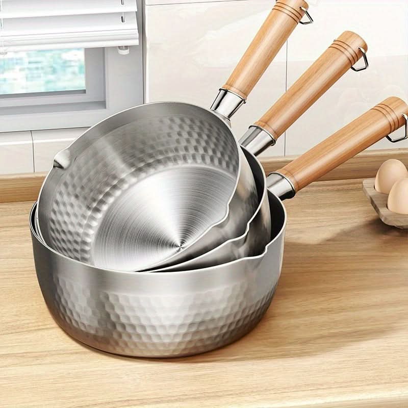 Elegant Stainless Steel Skillet for Versatile Cooking | meowbutter