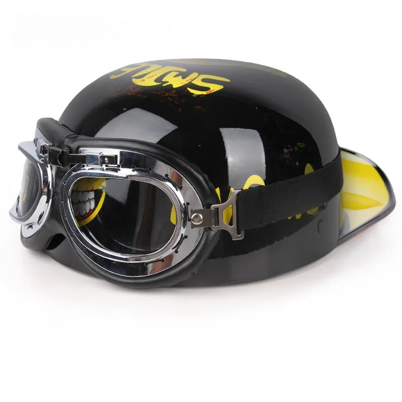 Casco de motocicleta vintage medio - Meowbutter