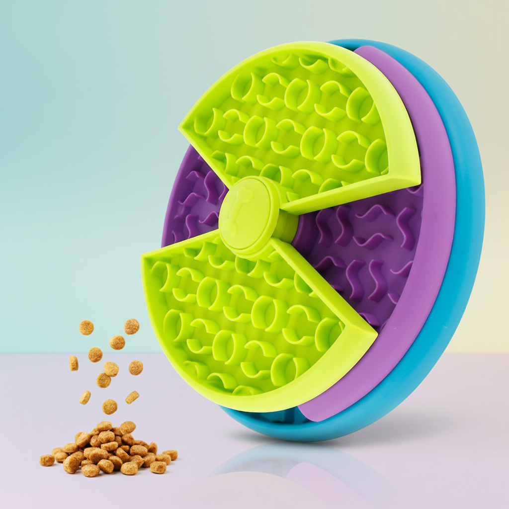 Slow Feed Puzzle Dog Bowl — Internal Ridges and Divided Compartments