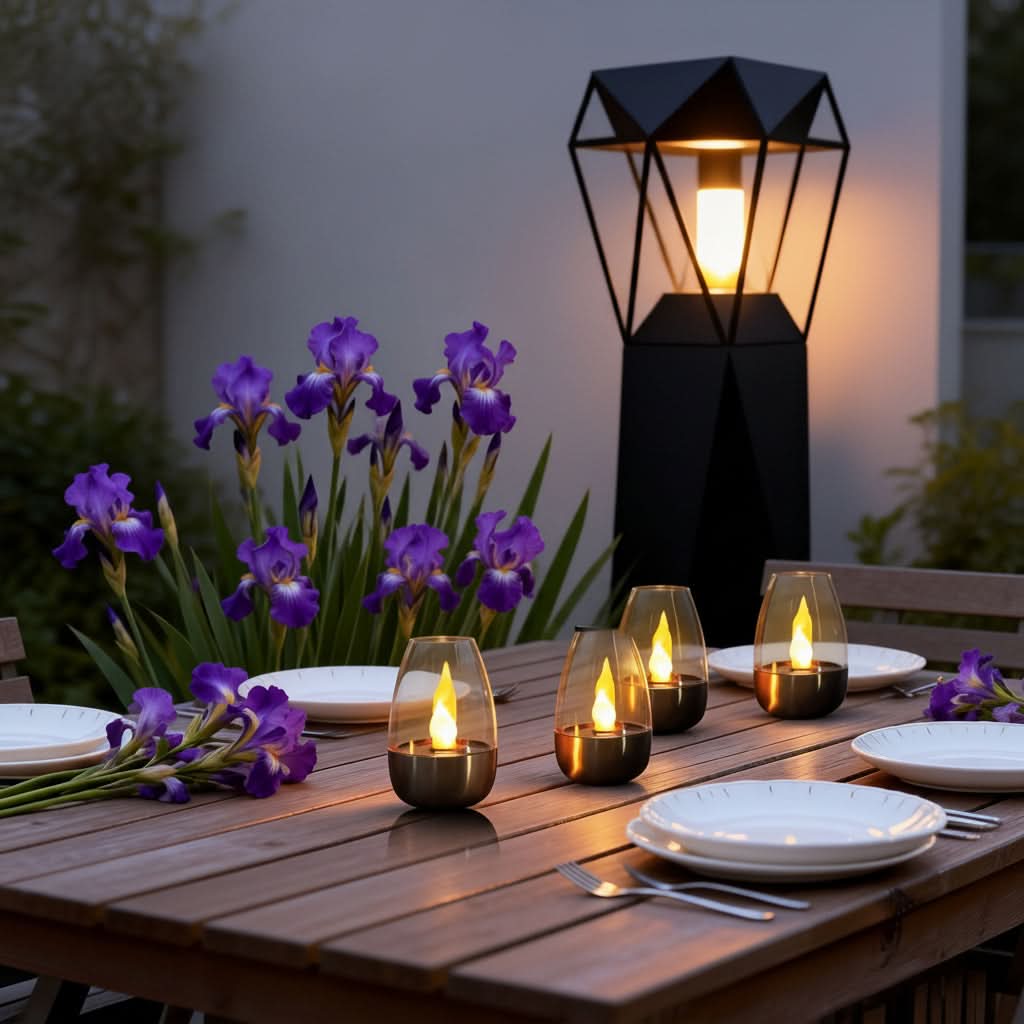 Solar LED Stainless Steel Candle Light with Simulated Flame | meowbutter