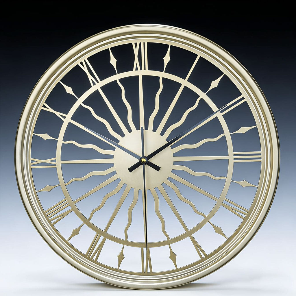 Silent Iron Art 3D Vægur med Rundt Analogt Design | meowbutter