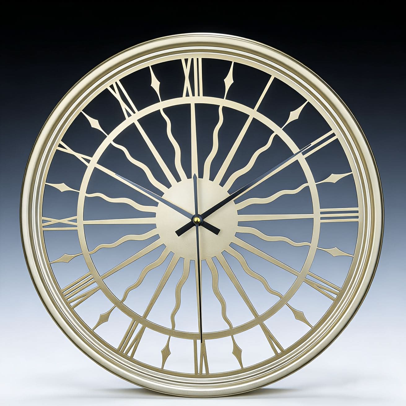 Silent Iron Art 3D Vægur med Rundt Analogt Design | meowbutter