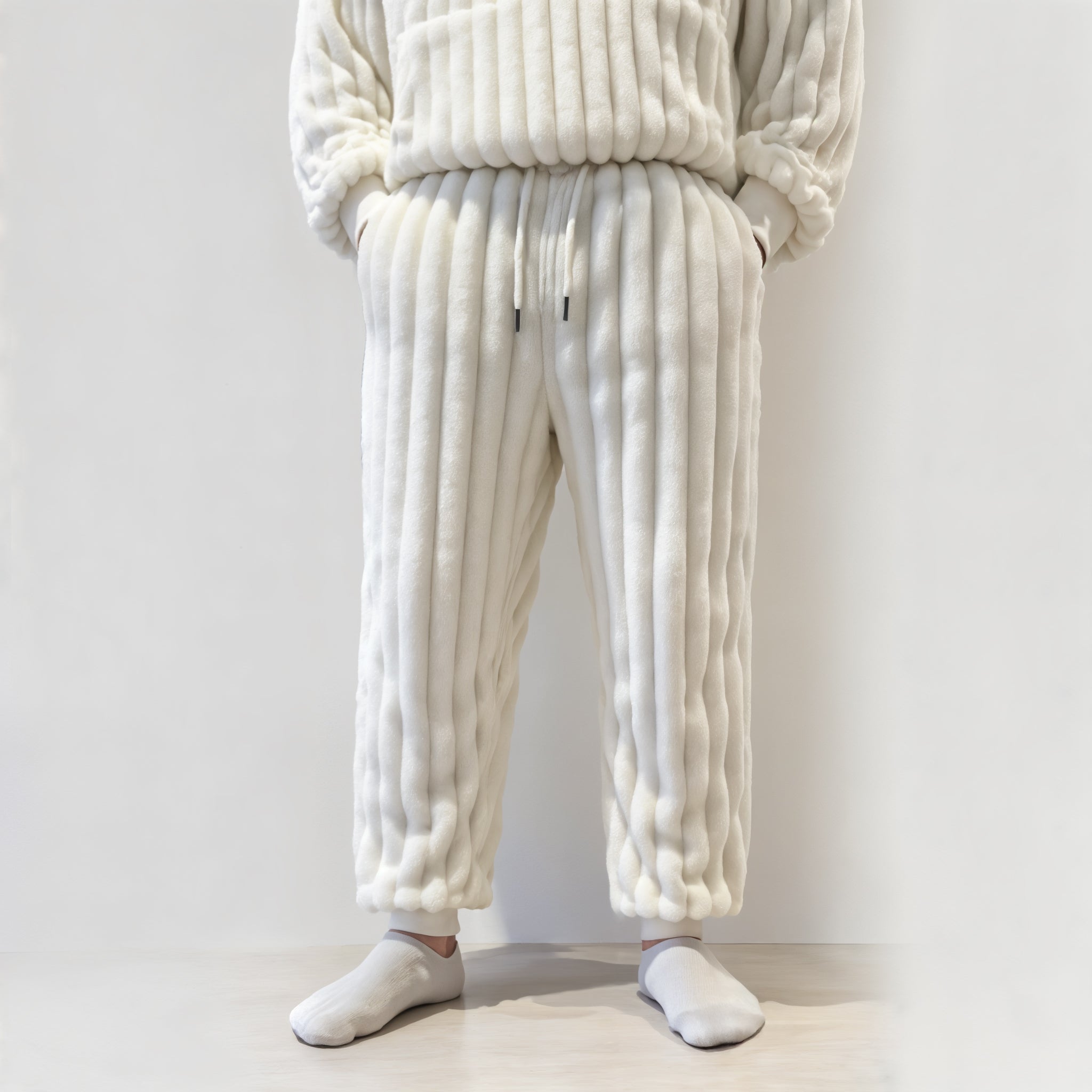 Pantaloni in pile oversize accoglienti per un comfort rilassato