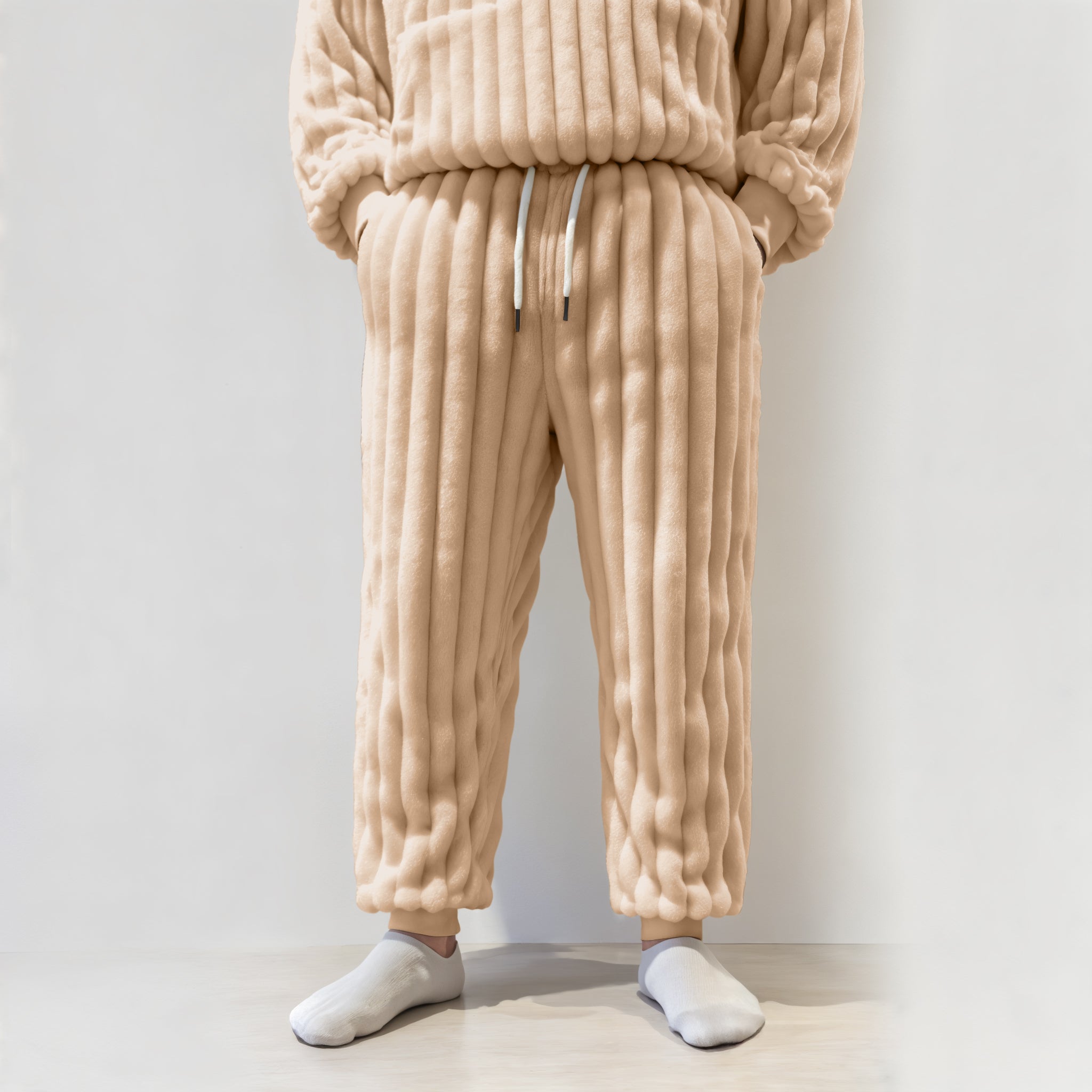 Pantaloni in pile oversize accoglienti per un comfort rilassato