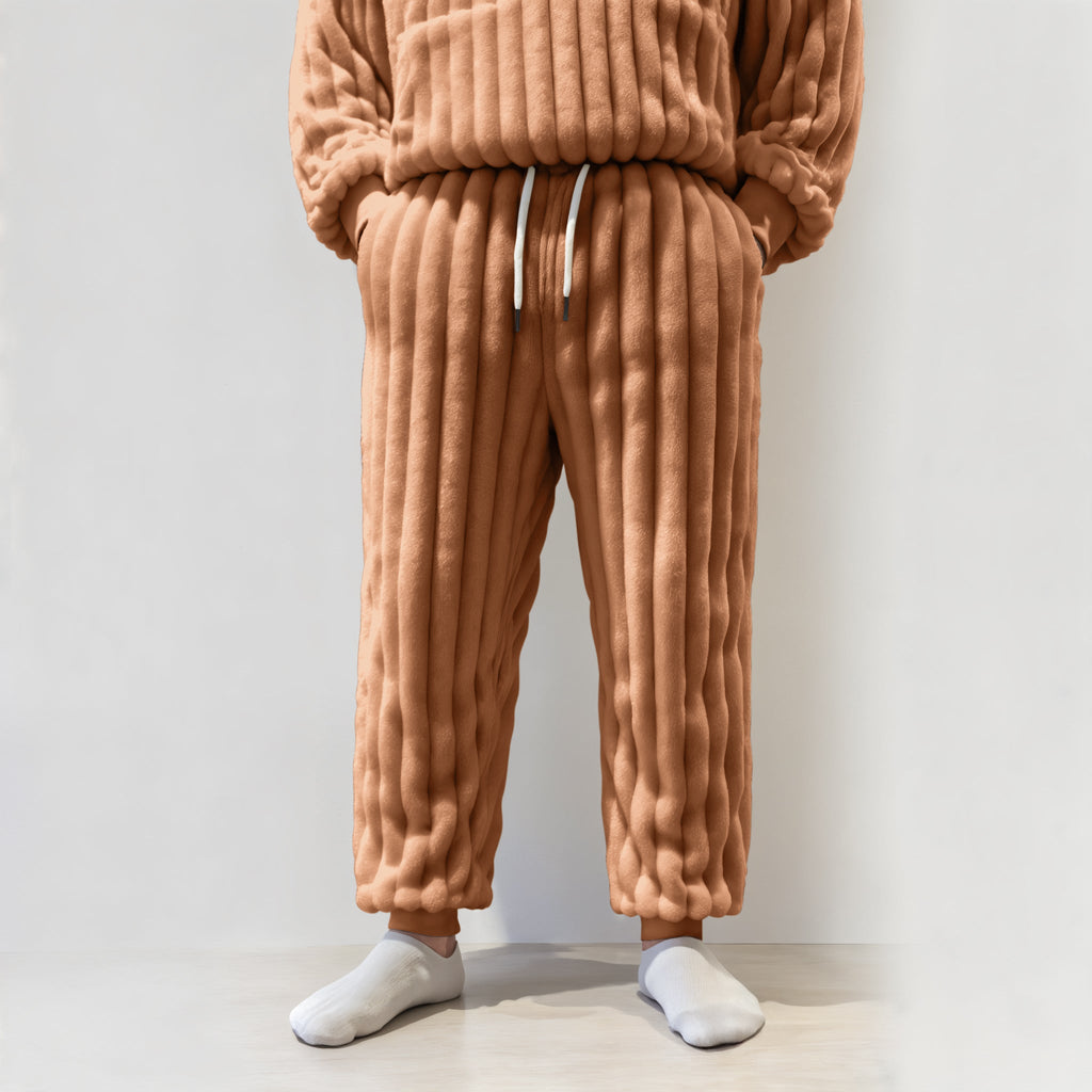 Pantaloni in pile oversize accoglienti per un comfort rilassato