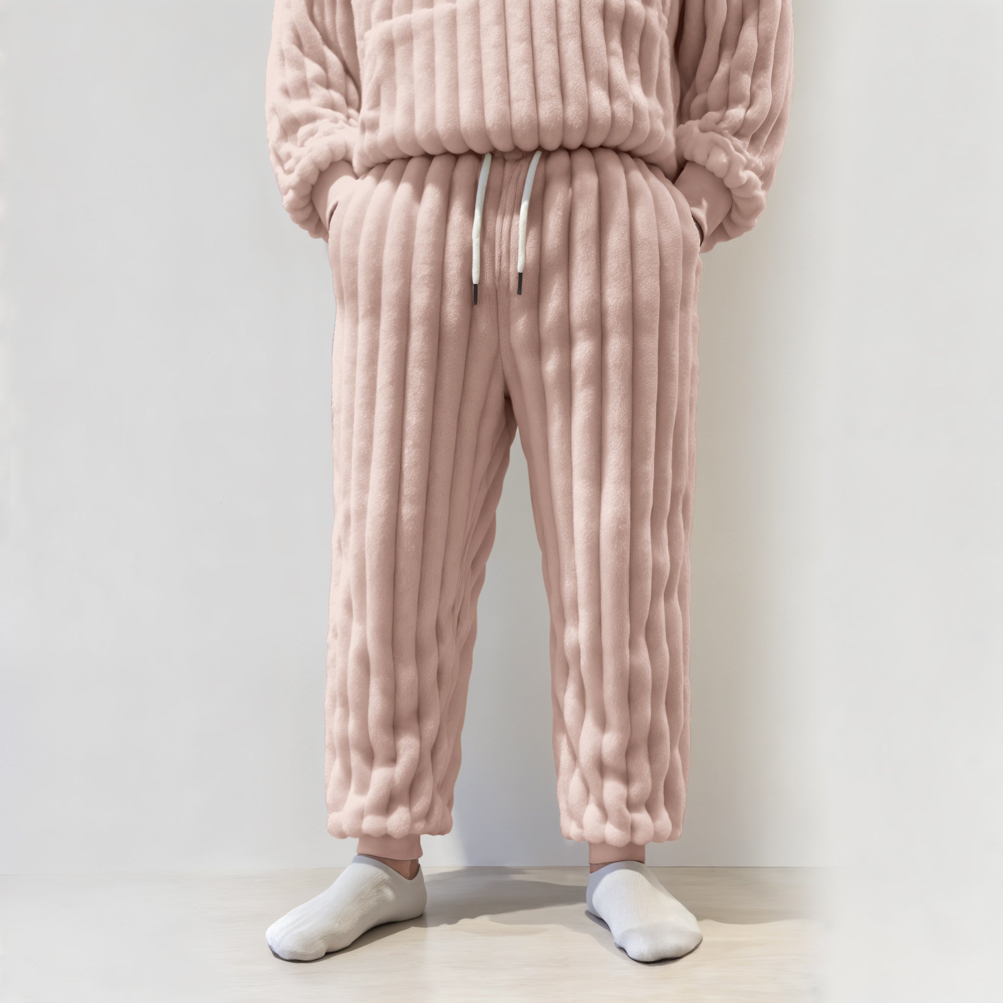 Pantaloni in pile oversize accoglienti per un comfort rilassato