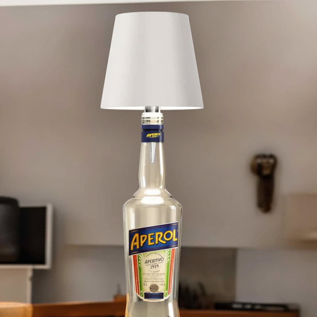 LumiFlasche LED-Flaschenlampe – wiederaufladbarer Akku, sicherer Halt am Flaschenhals