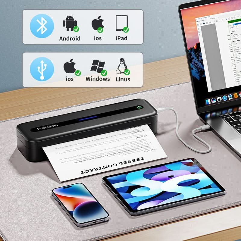 Print Anywhere, No Ink Needed – Portable Thermal Printer for Phone & Laptop